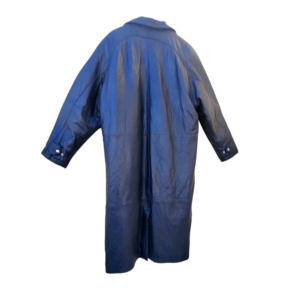 Vintage Colebrook Mens Long Black Leather Duster Coat L to XL Bomber - Picture 6 of 15